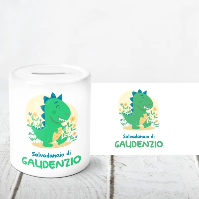 Salvadanaio personalizzato - Dinosauro