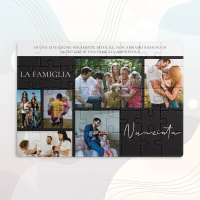 Puzzle personalizzato con foto di famiglia e citazione