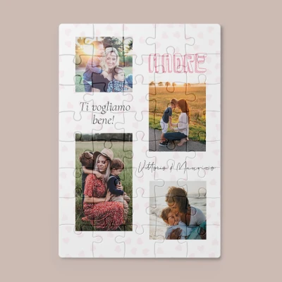 Puzzle personalizzato con foto e messaggio per la mamma