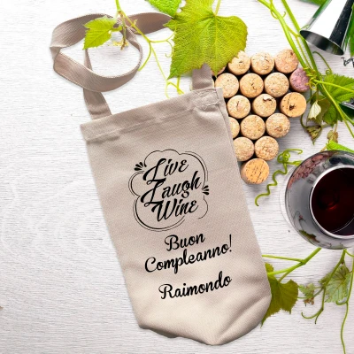 Sacchetto personalizzati per la bottiglia di vino - Buon compleanno!