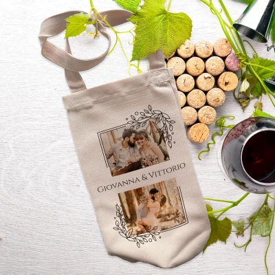 Sacchetto personalizzati per la bottiglia di vino con la tua foto