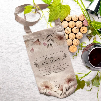 Sacchetto personalizzati per la bottiglia di vino - Birthday