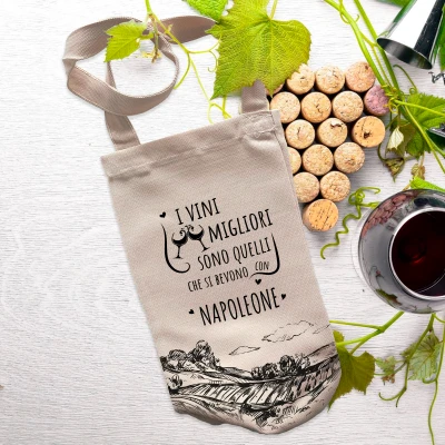 Sacchetto personalizzati per la bottiglia di vino - Amici