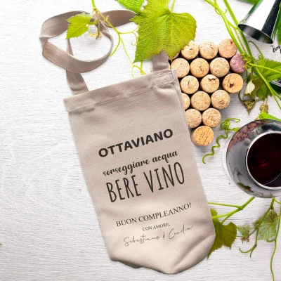 Sacchetto personalizzati per la bottiglia di vino - Risparmia acqua