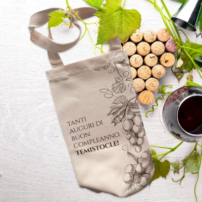 Sacchetto personalizzati per la bottiglia di vino - Compleanno