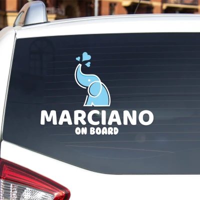 Adesivo auto Elefante BLU