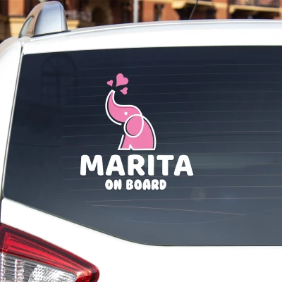 Adesivo auto Elefante ROSA