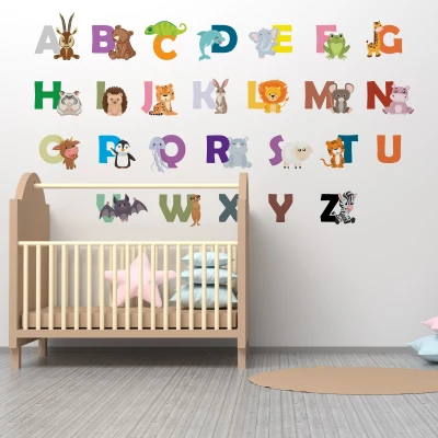 Set di adesivi per la stanza del bambino Alfabeti