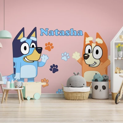 Adesivi da parete Bluey e Bingo