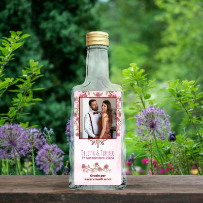 Bottiglia rettangolare con etichetta personalizzabile - Con foto e testo