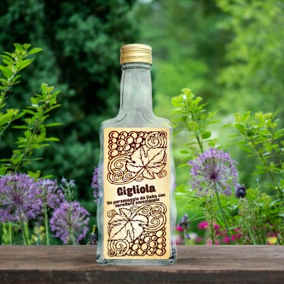 Bottiglia rettangolare con etichetta personalizzabile - Amicizia