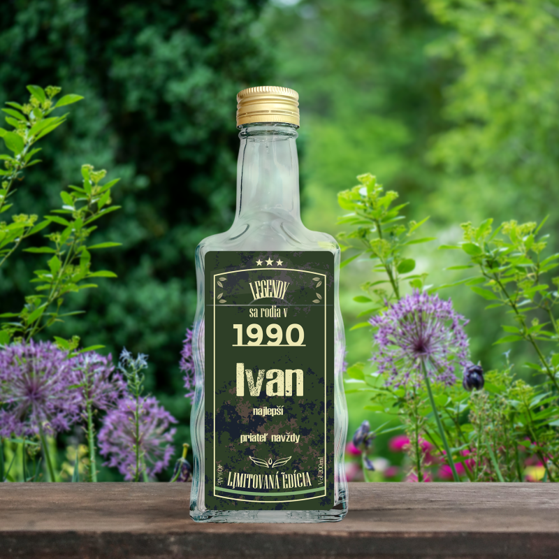 Bottiglia rettangolare con etichetta personalizzabile - Jack colorato le leggende