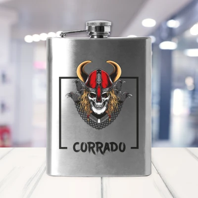 Bottiglia da tasca - con vichingo