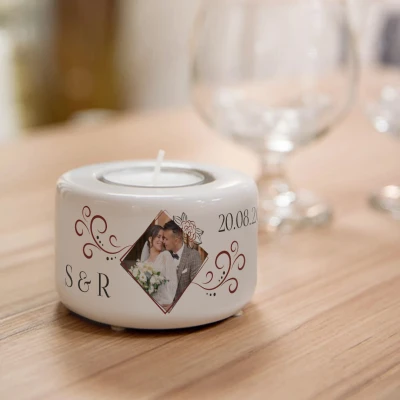 Portacandele in ceramica personalizzato - Foto e testo