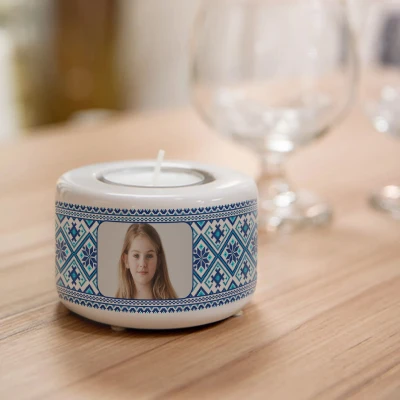 Portacandele in ceramica personalizzato - Traditional