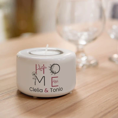Portacandele in ceramica personalizzato - Casa