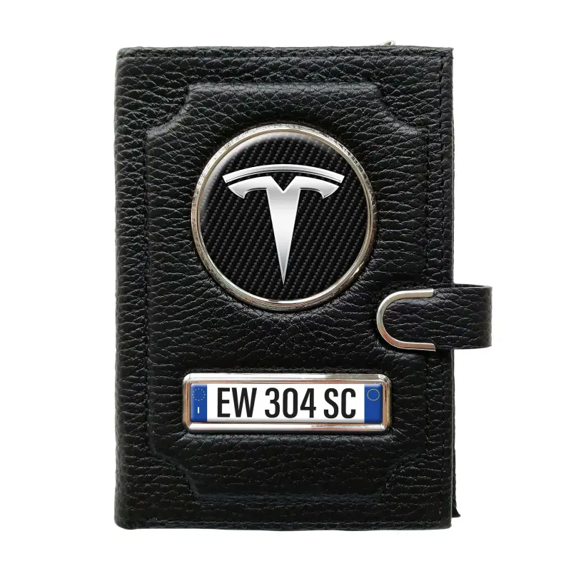 Portafoglio con scomparto per il denaro con clip - Tesla