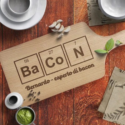 Tagliere Personalizzato in legno massiccio - Esperto del Bacon