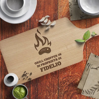 Tagliere Personalizzato in legno massiccio - Griglia