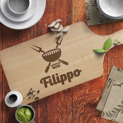 Tagliere Personalizzato in legno massiccio - Con testo personalizzato