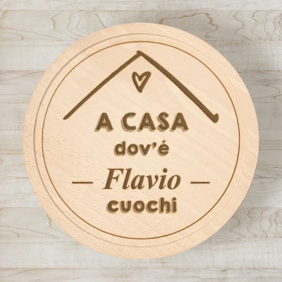 Tagliere Personalizzato in legno massiccio - Con testo