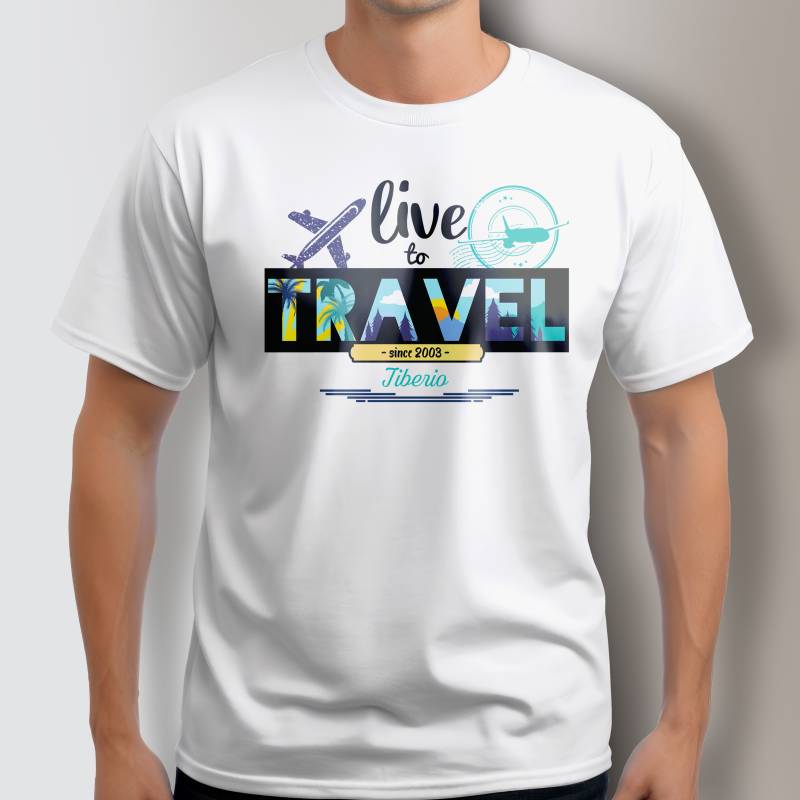 T-shirt personalizzata - Vivi per viaggiare