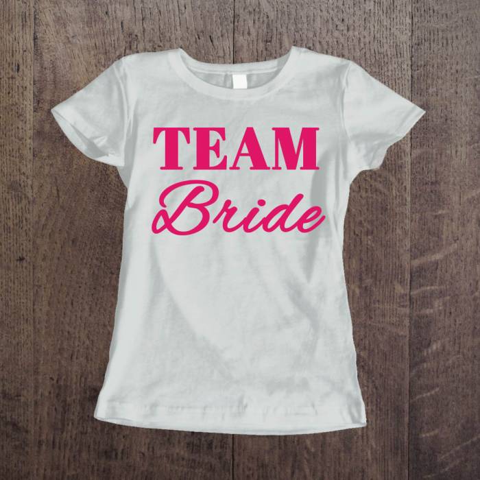 Maglietta personalizzata per l’addio al nubilato – Team della sposa
