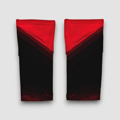 Manicotti da calcio personalizzati in rosso e nero