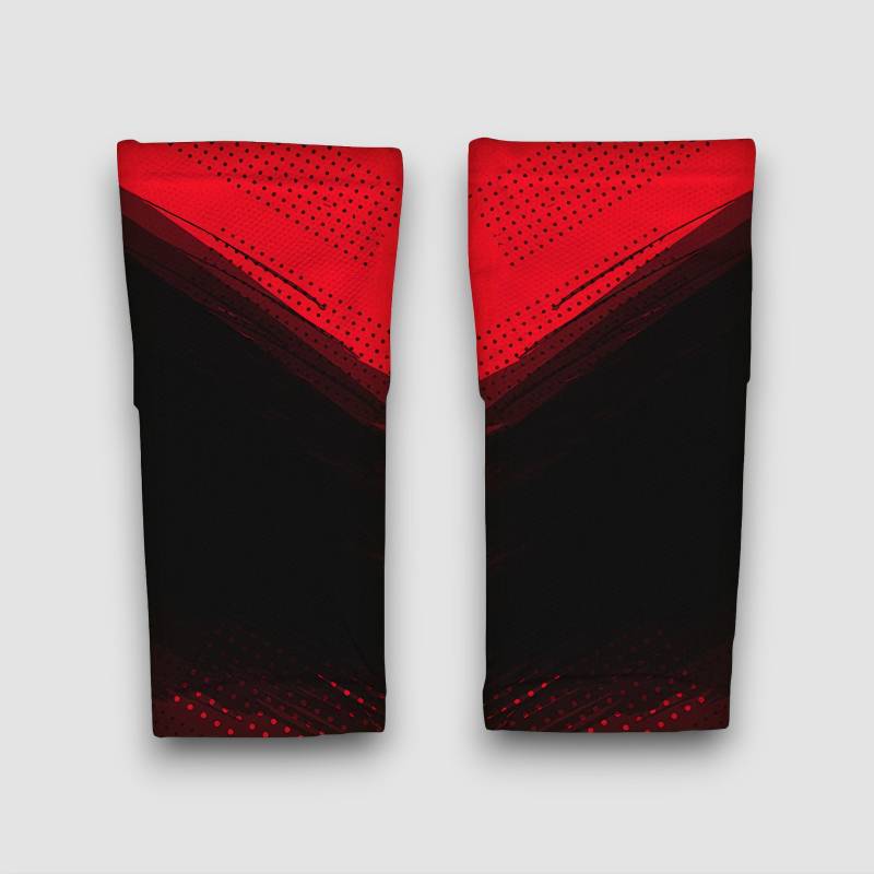 Manicotti da calcio personalizzati in rosso e nero