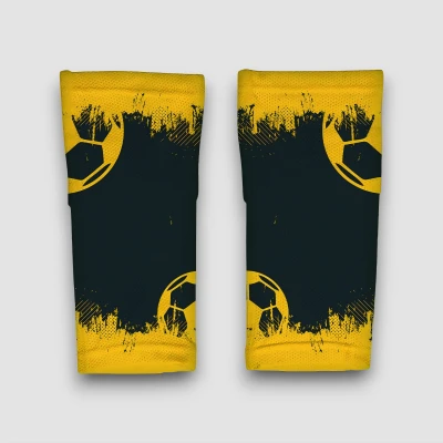 Manicotti da calcio personalizzati in tonalità di giallo