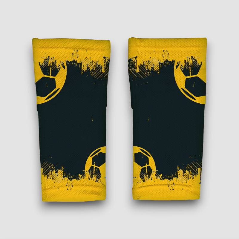 Manicotti da calcio personalizzati in tonalità di giallo