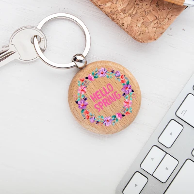 Portachiavi in legno personalizzato - Una bella primavera