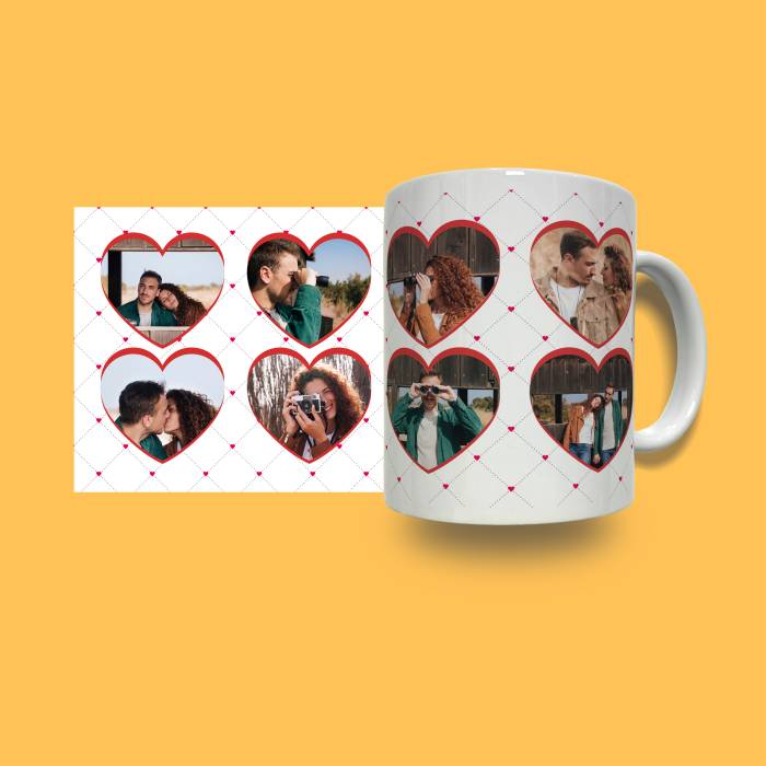 Tazza Personalizzata - Cuore con 8 foto