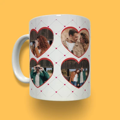 Tazza Personalizzata - Cuore con 8 foto