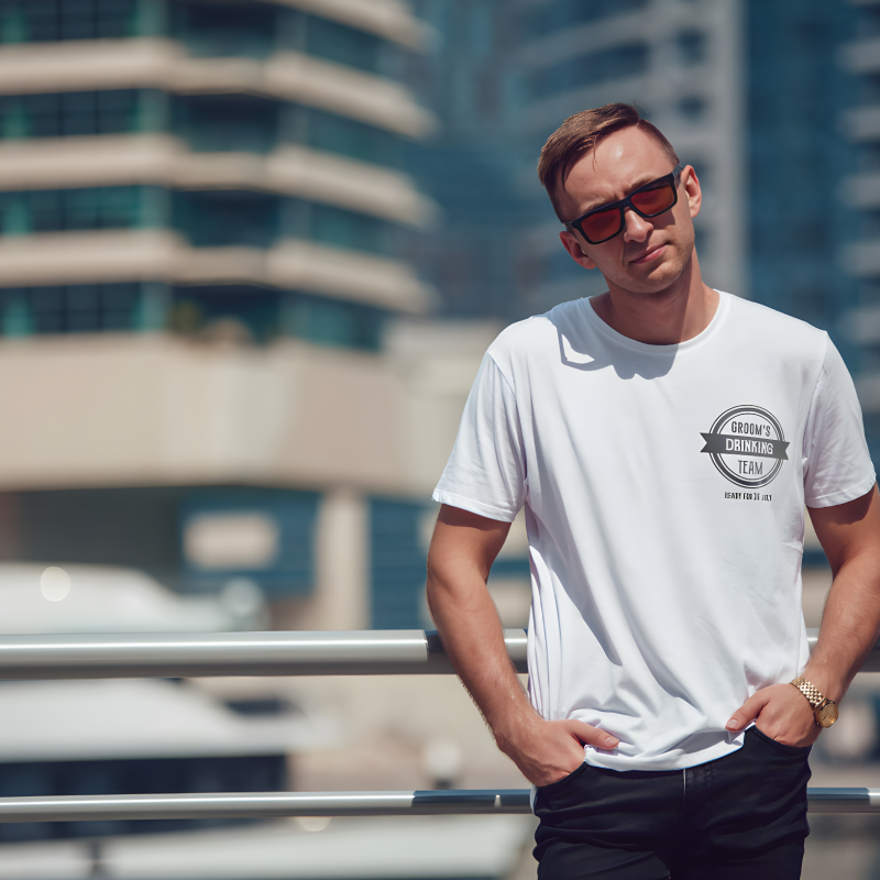 Maglietta personalizzata per l’addio al celibato - Groom's Drinking