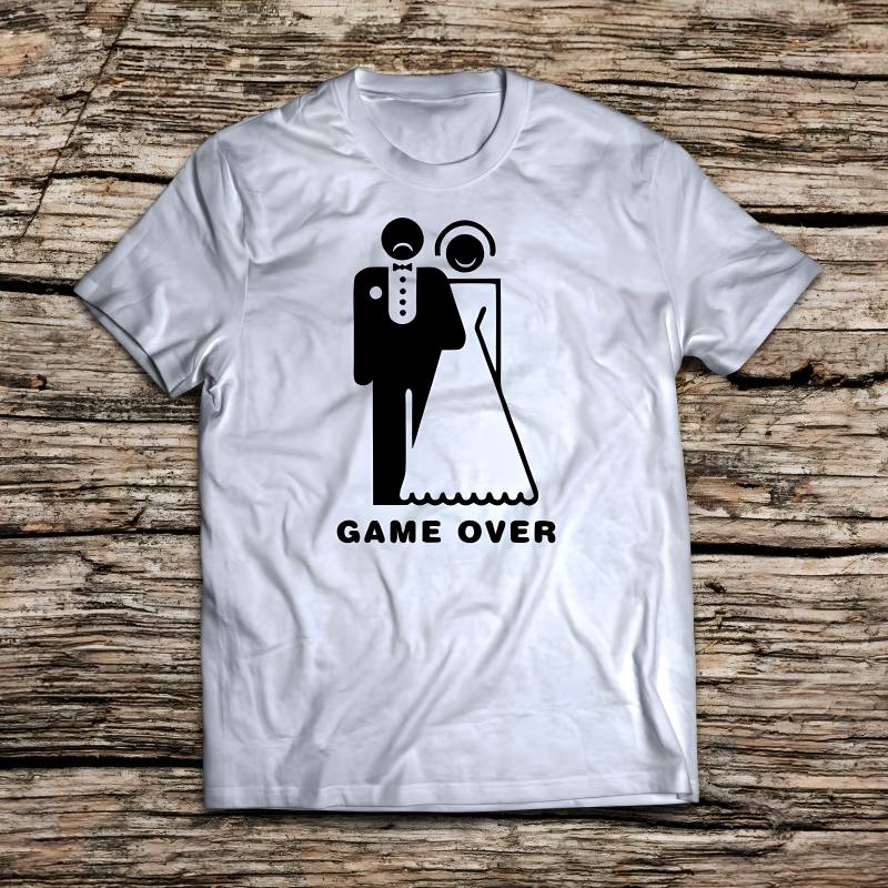 Maglietta personalizzata per l’addio al celibato – Game over