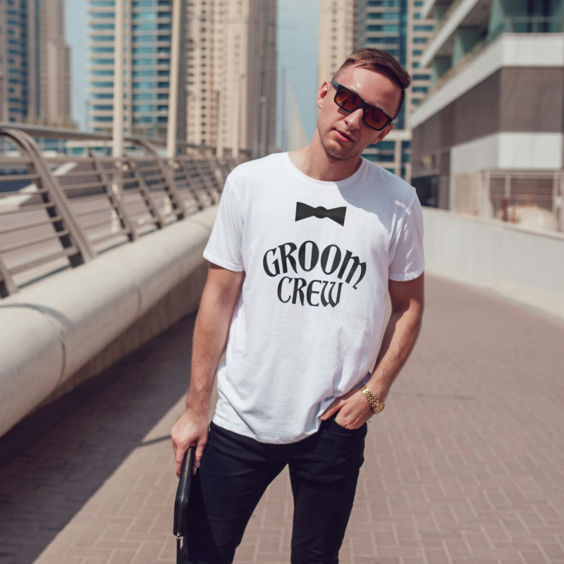 Maglietta personalizzata per l’addio al celibato – Groom Crew