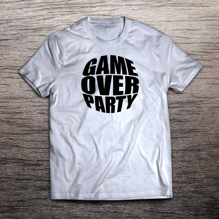 Maglietta personalizzata per l’addio al celibato – Game Over Party