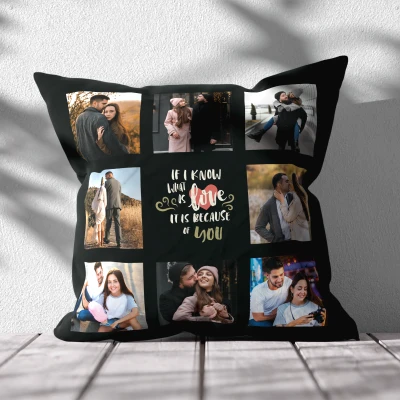 Cuscino personalizzato – L’amore esiste grazie a te