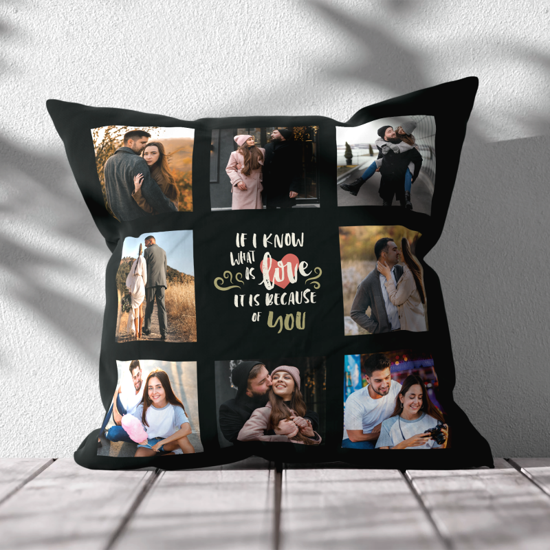 Cuscino personalizzato – L’amore esiste grazie a te