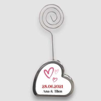 Supporto foto a cuore - Nome e Data