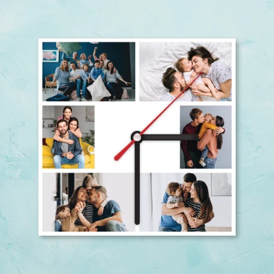 Orologio personalizzato quadrato con 6 foto