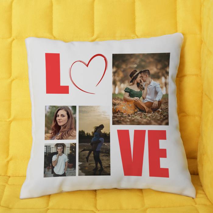 Cuscino personalizzato con 4 foto