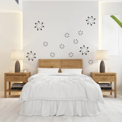 Set di 12 adesivi floreali