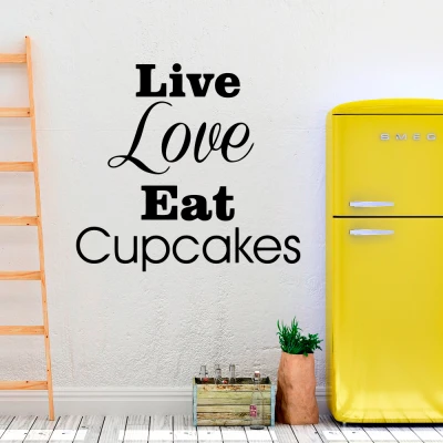 Adesivo per parete - Live Love Cupcakes