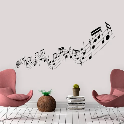 Adesivi murali musicali - Note musicali sul leggio