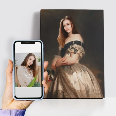 Quadro Reale con Ritratto Personalizzato per Donne