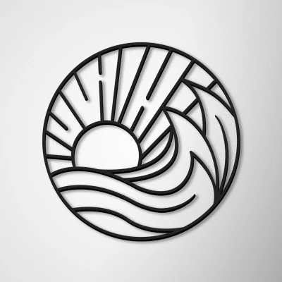 Decorazione murale - Sunrise and Waves